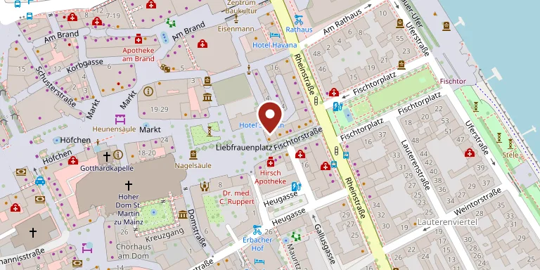 Bản đồ: vị trí nhà hàng, Fischtorstraße 1, 55116 Mainz