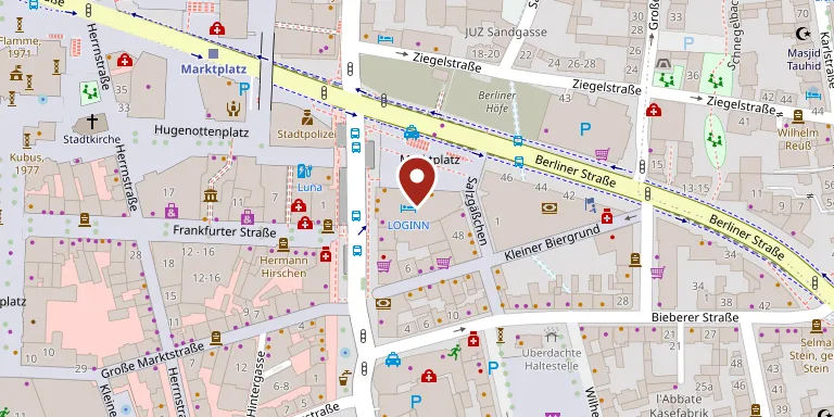 Map: location of the restaurant, Berliner Str. 50, 63065 Offenbach am Main